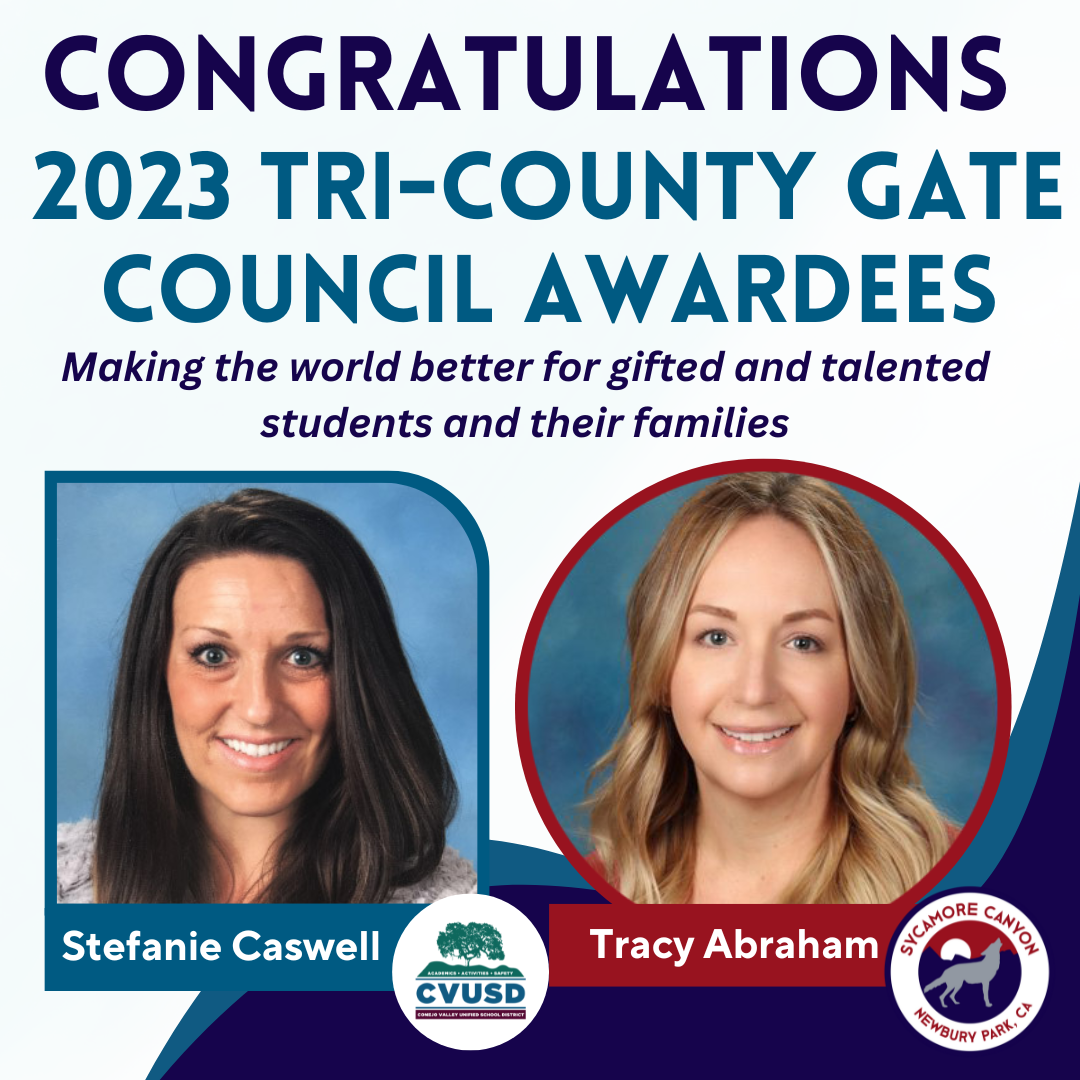  Congratulations to Stefanie Caswell and Tracy Abraham: 2023 Tri-County GATE Council WHOO Awardees